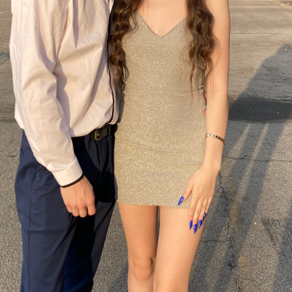 silver homecoming dress